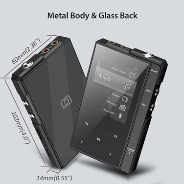 MP3-плеєр Phinitec Z6 з Bluetooth 5.0, металевим корпусом та IPS-дисплеєм 2.4
