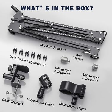 Тримач для мікрофона з RGB підсвіткою: регульований кріплення на стіл для TikTok Live-Streaming та співу