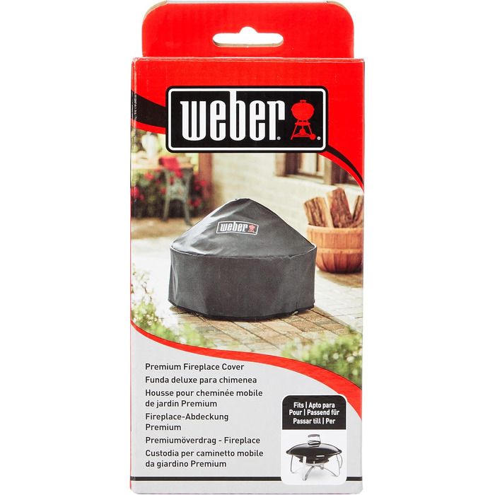 Чохол Weber Premium для каміна, дихаючий, водо- та УФ-стійкий, з липучкою, чорний, BBQ накриття