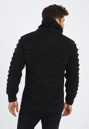 Чоловічий кардиган Leif Nelson з ґудзиками, Regular Fit, чорний/антрацитовий, для повсякденного та ділового стилю