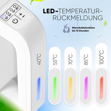 Stillstern Kettle with Temperature Setting [1.7L | 40-55-70-85-100°C], 12 Hour Keep Warm, Precision Stainless Steel Spout, Anti-Fingerprint, Fast Heating [2200W], Quiet, Stable Base (White)