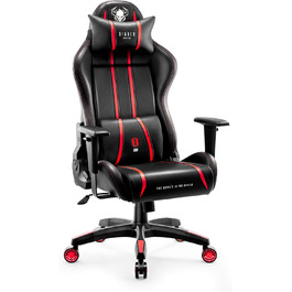 Ігрове крісло Diablo X-One 2.0, ергономічне, з регульованими підлокітниками, подушками для шиї та попереку, функцією гойдання, для геймерів і офісу, червоне, розмір L