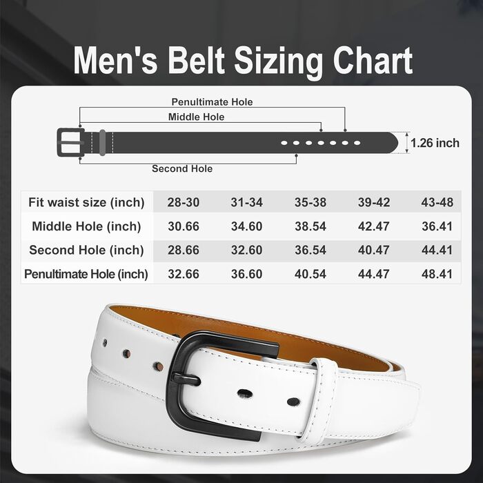 Чоловічий шкіряний ремінь VONMELLI без металу, TSA-сертифікований, для джинсів, гіпоалергенна застібка, розмір 48-52