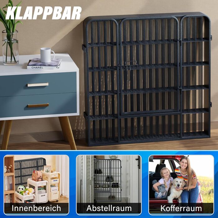 Клітка для собак та цуценят, вольєр для тварин, переносний загон для вигулу, металева іграшка-загон (12 шт.)