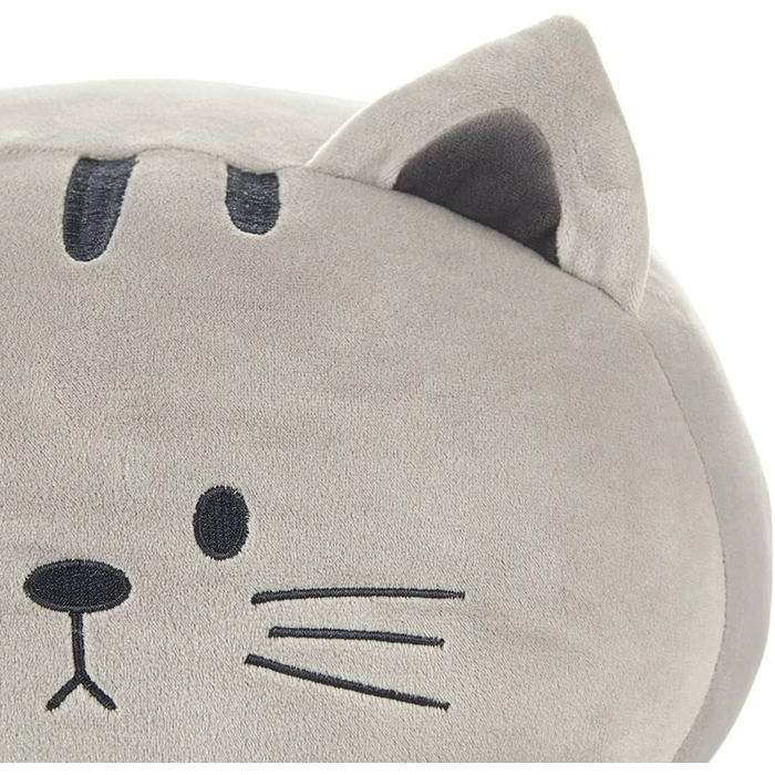Декоративна подушка у формі кота balvi Kitty сіра, плюшева, поліестер
