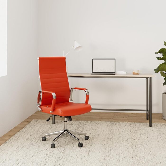 Офісний стілець Kolumbus з штучної шкіри, регульована висота, помаранчевий колір