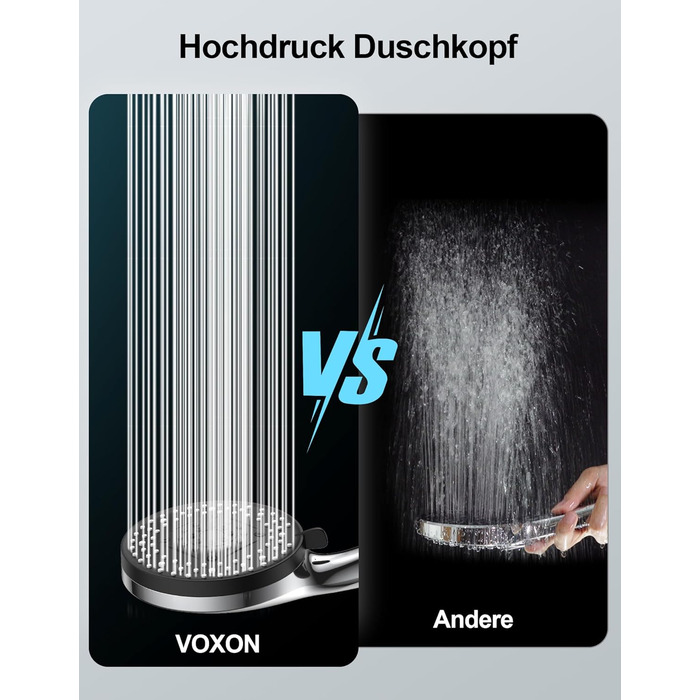 Насадка для душу VOXON з 10 режимами, високий тиск, економія води, для чищення ванни та плитки