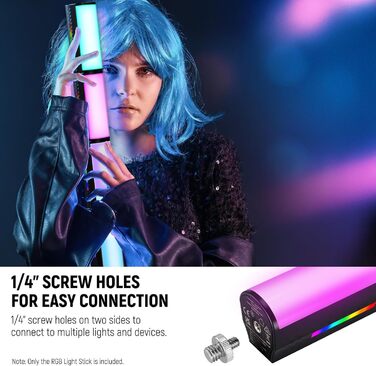 NEEWER LED відеосвітло з магнітним тримачем та штативом, RGB, 2500-8500K, 2500mAh, TL96RGB/TL97C (2 шт.)