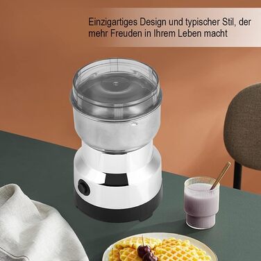 Cocoarm 220V Stainless Steel Electric Coffee Grinder - Coffee Powder Gently Grinds for Coffee Beans, Spices, Nuts, Spices, Herbs, Pepper, and Much More