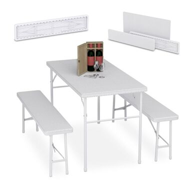 Relaxdays 3-piece folding beer garden set