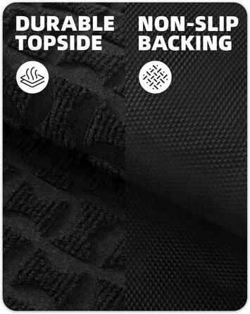 Килимок для дому та вулиці, чорний, 44x76 см - антиковзаюче покриття для входу, порогу, тераси