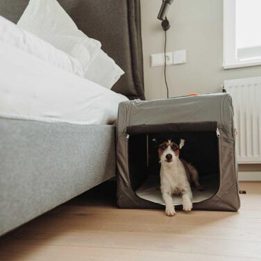 Складана переносна переносна собача будка HUNTER з алюмінієвим каркасом, сірого/помаранчевого кольору, S, 61 x 43 x 46 см