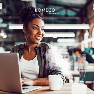 Ультразвуковий зволожувач повітря BONECO U7146 для подорожей, під пляшку 0,5 л, автоматичне вимкнення, індикатор рівня води, для кімнат до 20 м², білий