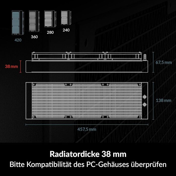Система водяного охолодження ARCTIC Liquid Freezer III 420 для ПК: 3x140 мм вентилятори, радіатор 38 мм, PWM-насос, сумісність AM5/AM4, LGA1851/1700