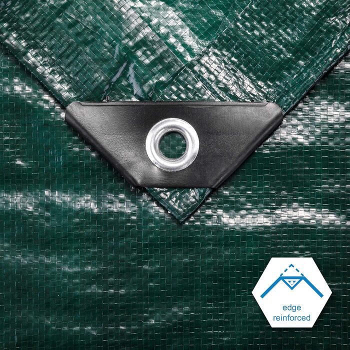 CARTMAN Finished Size 12x40 Feet Waterproof Green Tarp 8 Mil Thick, Multipurpose Protective Cover for Emergency Rain Shelter Camping Tarpaulin
