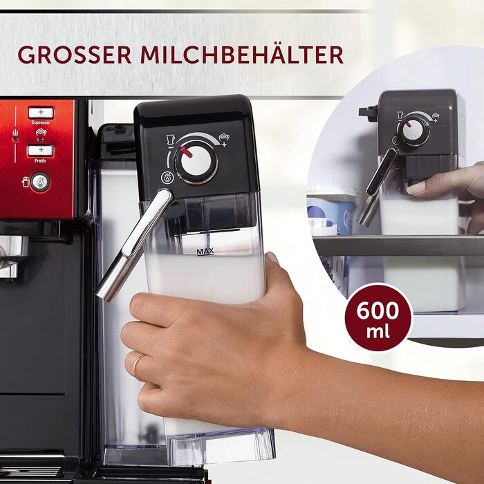 Кавомашина Breville Prima Latte II, еспресо, латте, капучино, 19 бар, червона, з капучинатором