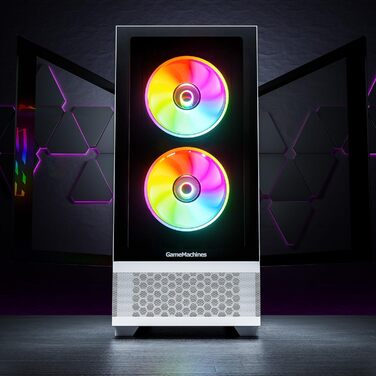 Корпус для ПК GameMachines Element Snow Edition ATX з 3 RGB вентиляторами, білий