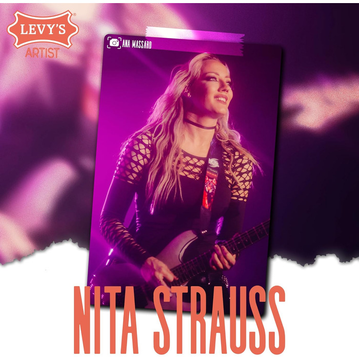 Гітарний ремінь Levy's Musikinstrumente з поліестеру, 5,1 см шириною, з мотивом пончиків та фламінго