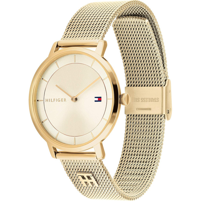 Годинник Tommy Hilfiger для жінок з металевим браслетом Mesh - кварцовий, сталь, срібло, золото, рожеве золото, темно-синій