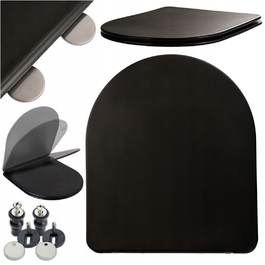 Кришка-сидіння для унітазу Asato Black Dur 0041-4, чорний duroplast