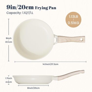 Сковорода керамічна 20 см з антипригарним покриттям для індукції, для смаження яєць та приготування їжі