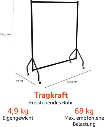 Amazon Basics Clothes Rack, Black (4 ft x 5 ft)