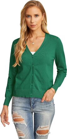 Кардиган жіночий Grecerelle, в'язаний, елегантний, темно-зелений (S)