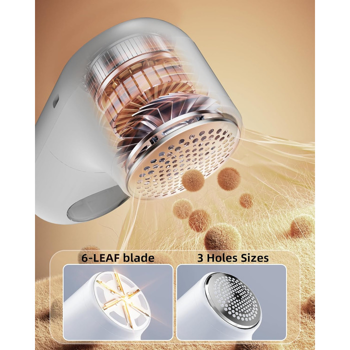 Електричний видалення ворсу для одягу - портативний бездротовий прилад для чищення одягу з LED-дисплеєм (чорний)