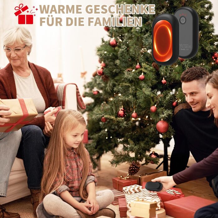 Електричні грілки для рук HOAMZ (2 шт.) з магнітом, безпечні та надійні. 3 режими нагріву до 55°C, швидкий нагрів за 3 секунди, компактні, ідеальні для рукавичок, подарунок для чоловіків та жінок