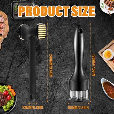 Нізіріо Fleischklopfer: М'ясорубка з нержавіючої сталі, подвійний молоток для шніцелів, безпечна для миття в посудомийній машині