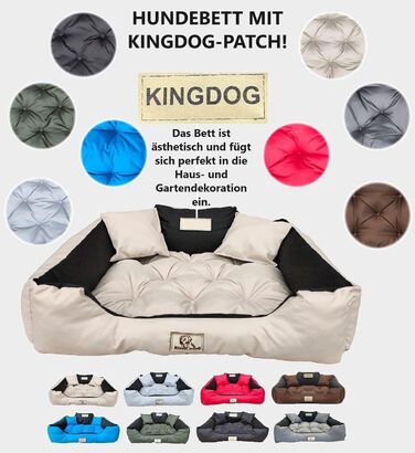 Ортопедичне ліжко для собак King Dog S, 55 x 45 см: водонепроникне, з високим бортиком, з силіконовою начинкою, бежеве