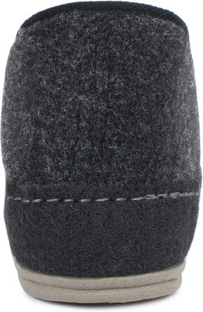 Чоловічі фетрові домашні тапочки Schawos 6064, теплі, з вовняною підкладкою, неслизькі, на липучці (42 EU, чорні)