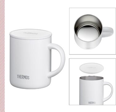 Термос із нержавіючої сталі Longlife Cup 350 мл, чашка-термос з кришкою, для кави та напоїв, зберігає тепло, ідеально для офісу та кемпінгу (Snow White)