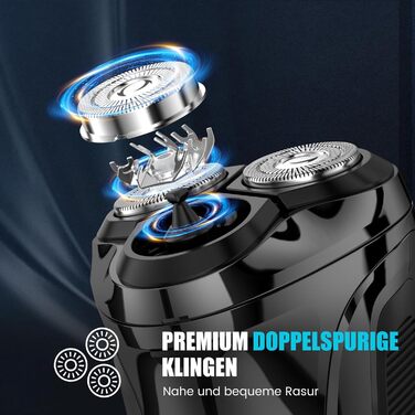 Електричний чоловічий бритва Brightup з тримером, IPX6, водонепроникний, USB-C, LED-дисплей, для подорожей, у кейсі