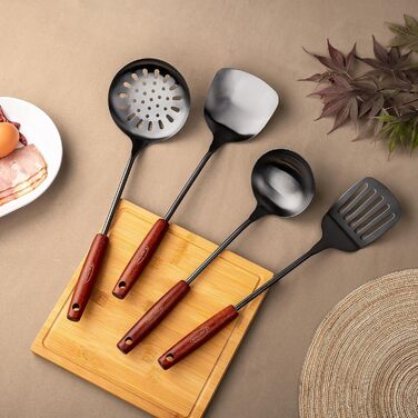 Набір кухонних лопаток та ложок Kellet (4 шт.) з нержавіючої сталі 304, 36-38 см