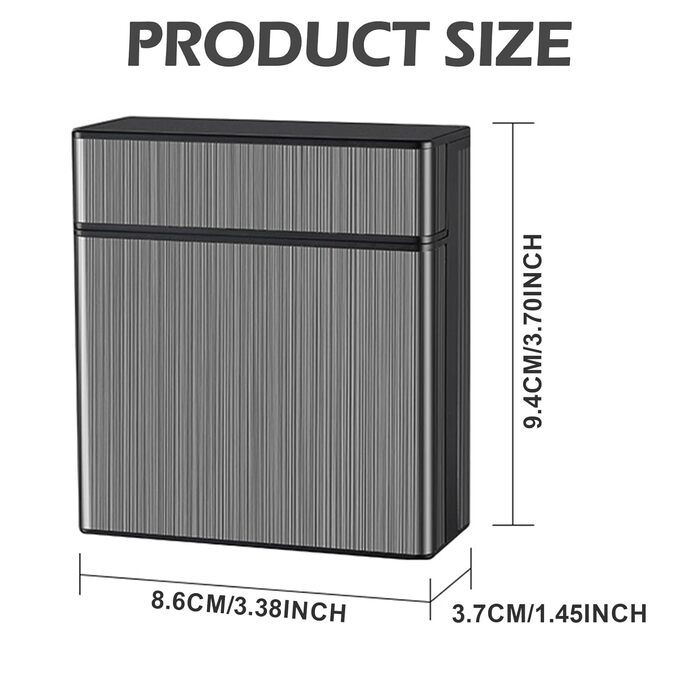 Металеве тютюнопакувальник для 40 сигарет, великий, з магнітною кришкою, чорний