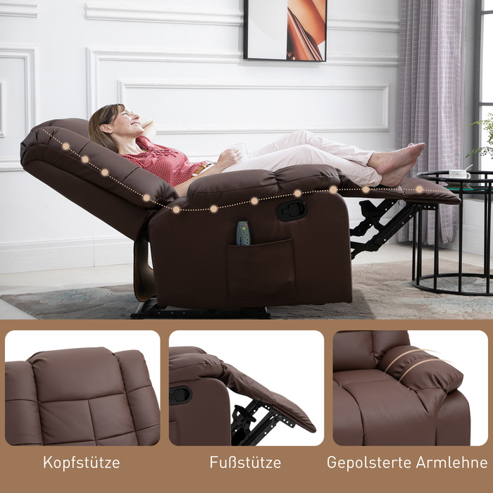 HOMCOM Electric Recliner Chair with Lift and Recline Function, Lift Chair for Seniors, Brown