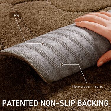 Килимок для дому 50x80 см, антиковзаючий, миючий, для входу, саду, тераси (коричневий)