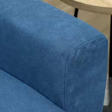 HOMCOM 2-Seater Sofa with 2 Cushions, Upholstered Sofa with 51cm Extra Deep Seats, Velvet Double Sofa, Small Sofa with Wooden Frame 2-Seater Couch for Living Room Bedroom Office, 133 x 73 x 81 cm, Blue | Aosom