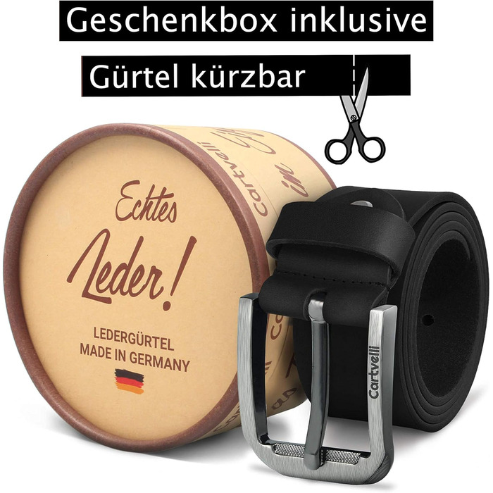 Чоловічий шкіряний ремінь преміум-класу з Німеччини з подарунковою коробкою - 40 мм, справжня шкіра, колір