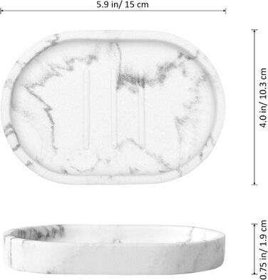 Підставка для мила Luxspire з кераміки, антиковзаюча, білий мармур, для ванної кімнати, душу та кухні