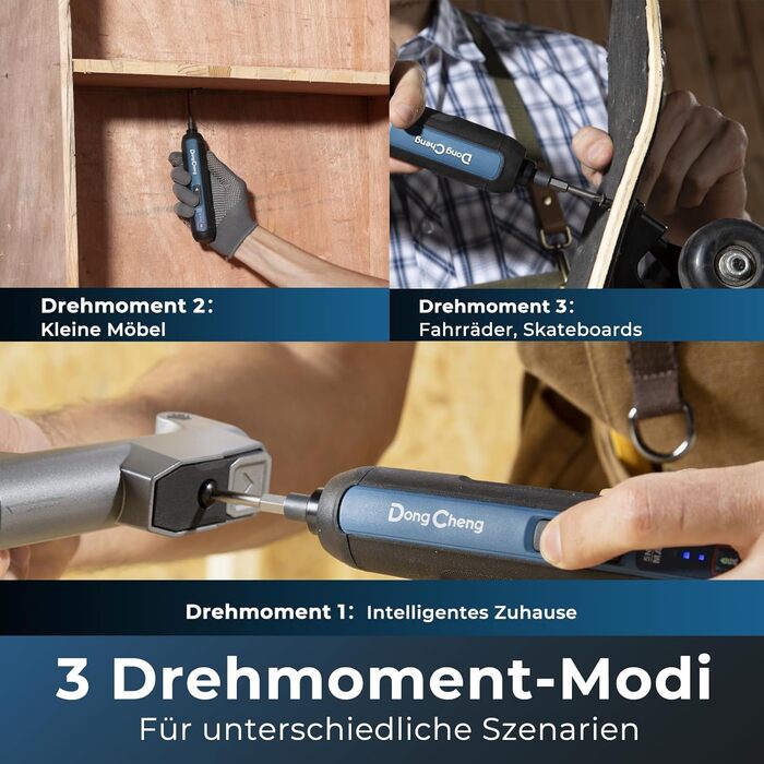 Міні акумуляторний шуруповерт DongCheng, 4V, 2000 mAh, Li-Ion, 3 положення моменту, LED, набір з 8 біт S2