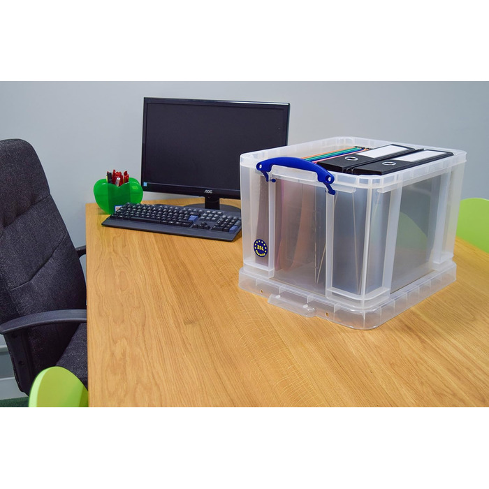 Really Useful 35C Plastic Storage Box - Lightweight, Robust, Stackable - 35 Liters - 480 x 390 x 310 mm - Transparent