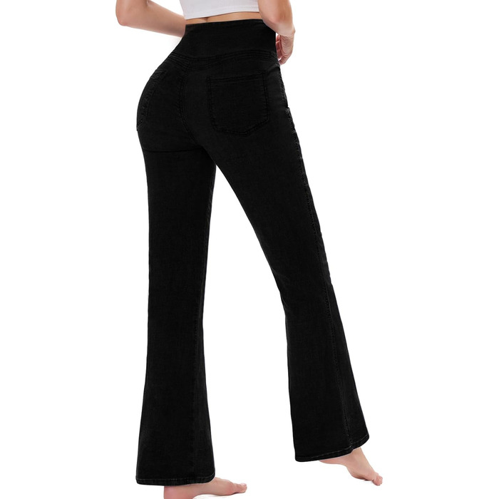 Жіночі джинси Chase Hot Bootcut з високою талією, еластичні jeggings, 4 кишені, чорний колір, розмір XXL, довжина штанини 31