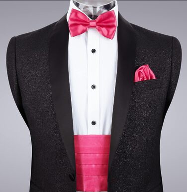 Набір краватки, ремінця та нагрудного платка Alizeal для чоловіків (фуксія, універсальний розмір)