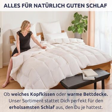 Clemens Soft 2-Piece Down Pillow Set 40x80 cm (500g) - Pillows made of European Down 30% and Feathers 70%, Feather Pillow Combination Set - Soft Down Pillow Set for Back and Stomach Sleepers Soft SET 40 x 80 cm