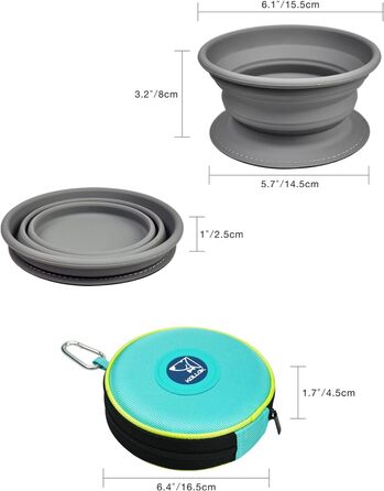 Складана миска для собак KALLAK: дорожня та звичайна, для корму та води, для маленьких та великих собак