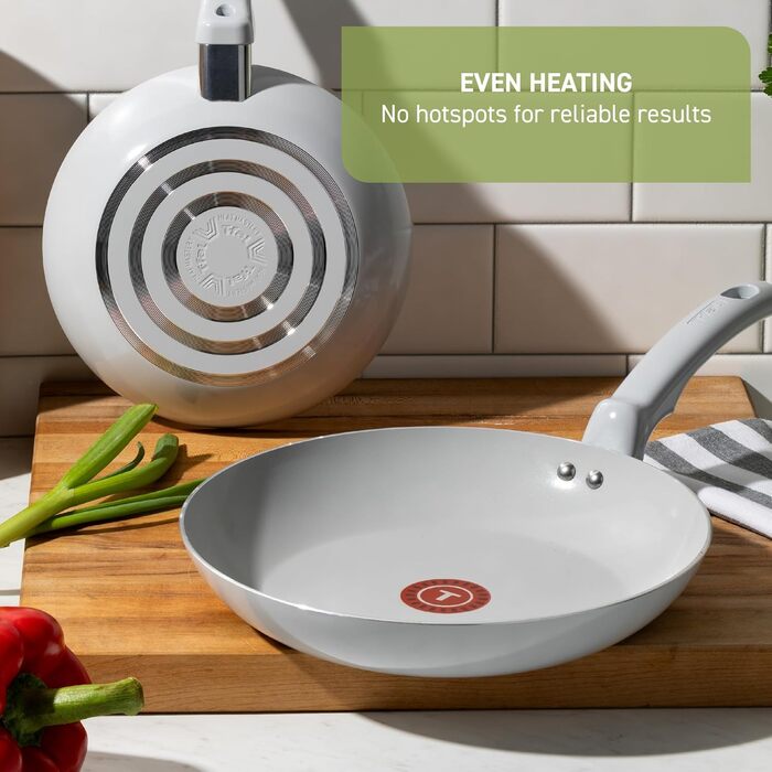 Набір посуду T-fal Refresh Ceramic антипригарний 20 предметів, м'ятний, для плити та духовки до 100°C: каструлі, сковороди, сотейник, жаровня, аксесуари
