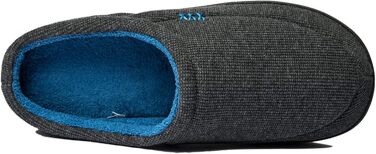 Тапочки халатні NewDenBer для дому, чоловічі/жіночі, з піною пам'яті, теплі, зручні, зимові, з антиковзкою гумовою підошвою, 37/38 EU, темно-сірий та синій