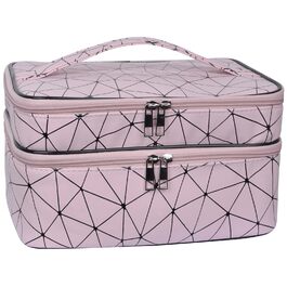 Водонепроникна косметичка MKPCW для жінок з відділенням для пензлів та перегородкою (Рожева)